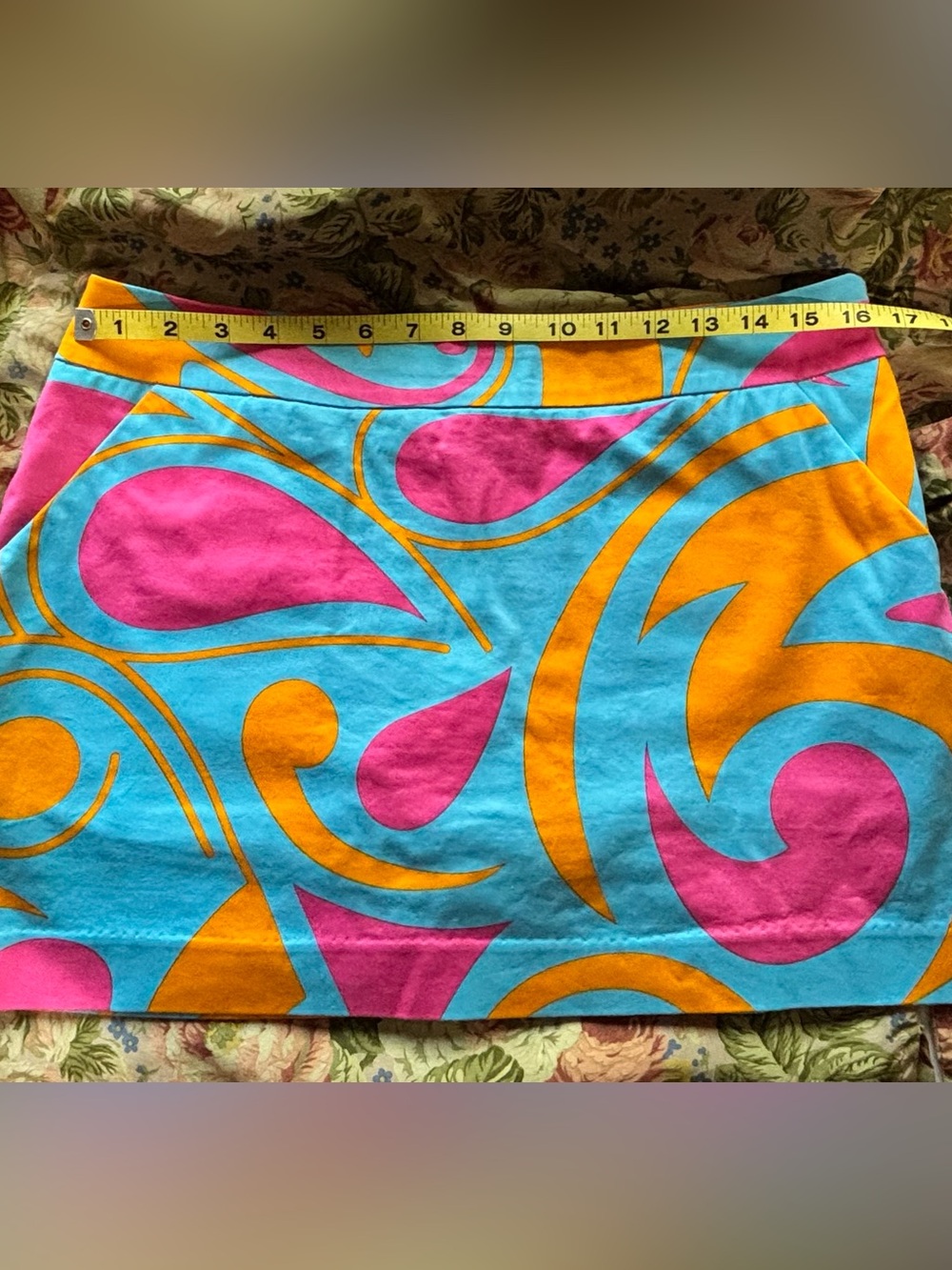 LOUDMOUTH Ladies MINI SKORT golf skirt COLORFUL SWIRL pink blue SIZE 10 - Picture 4 of 7